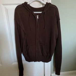 Brown zip up sweater
